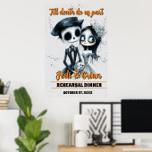 Tot de dood ons scheidt Halloween bruiloft welkom Poster (Thuiskantoor)