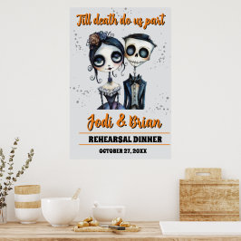 Tot de dood ons scheidt Halloween bruiloft welkom Poster
