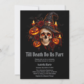 Tot de Dood Ons Scheidt Halloween Bruiloftsborrel Kaart