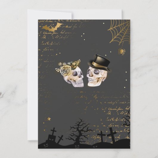 Tot de dood ons scheidt Halloween Koppels Bruispar Kaart (Achterkant)