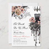 Tot de dood ons scheidt Halloween Roze Bruiloft Fe Kaart (Voorkant)