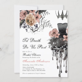 Tot de dood ons scheidt Halloween Roze Bruiloft Fe Kaart