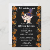 Tot de dood ons scheidt Halloween Trouwskeletten Kaart (Voorkant)