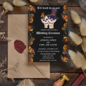 Tot de dood ons scheidt Halloween Trouwskeletten Kaart