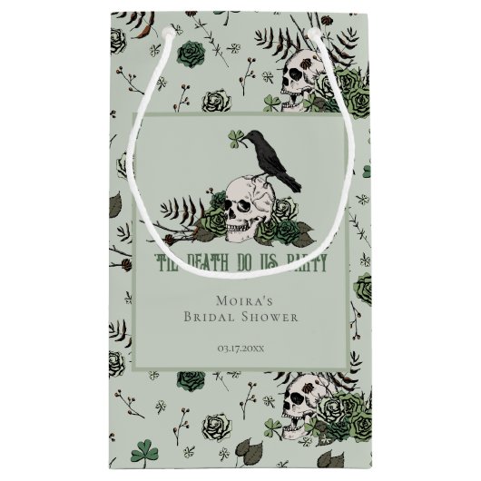 Tot de dood ons scheidt Ierse Schedels Bruidsfeest Klein Cadeauzakje (Achterkant)