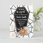 Tot de dood ons scheidt, kist, schedel, Vrijgezell Kaart (Staand voorkant)