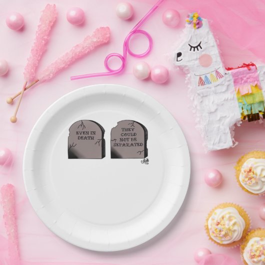 Tot de dood ons scheidt Klassiek – Grappig skelet  Papieren Bordje (Feest)