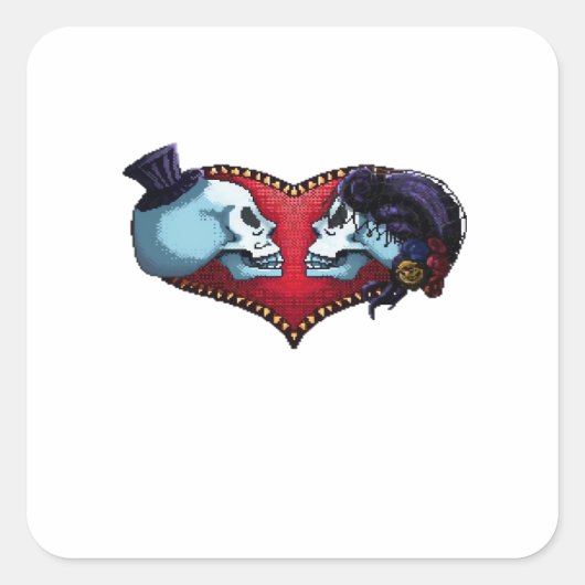 Tot de dood ons scheidt. Klassiek Vierkante Sticker (Voorkant)