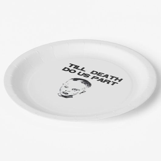 Tot de dood ons scheidt Klassieke luiaard Papieren Bordje (Gekanteld)