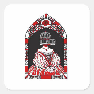 Tot de Dood Ons Scheidt Kooi Vogel Klassieker Vierkante Sticker