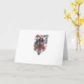 Tot de dood ons scheidt – Minimalistische skeletku Kaart (Gele Bloem)