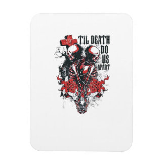 Tot de dood ons scheidt – Minimalistische skeletku Magneet