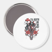 Tot de dood ons scheidt – Minimalistische skeletku Magneet (Voorkant / Achterkant)