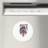 Tot de dood ons scheidt – Minimalistische skeletku Magneet (Insitu (Vaatwasser))