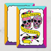 Tot de dood ons scheidt - Neon Bruiloft (blank) Kaart (Voorkant / Achterkant)