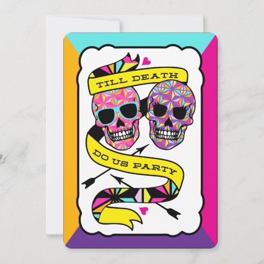 Tot de dood ons scheidt - Neon Bruiloft (blank) Kaart (Voorkant)