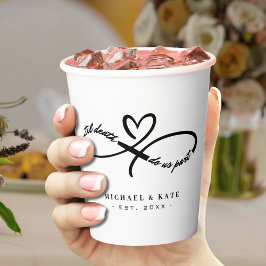 Tot de dood ons scheidt oneindigheidssymbool hart  papieren bekers