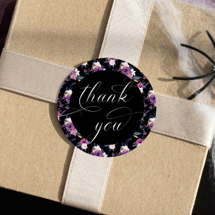 Tot de Dood Ons Scheidt Paars & Zwart Dank U Ronde Sticker