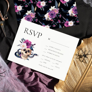 'Tot de dood ons scheidt paars & zwart RSVP Kaart