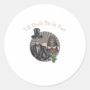 Tot de dood ons scheidt - Pasgetrouwd Schedelgehuw Ronde Sticker