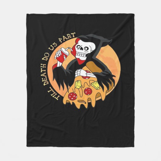Tot de dood ons scheidt. Pizza voor altijd! Fleece Deken (Voorkant)