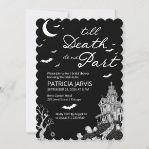 Tot de Dood Ons Scheidt QR Code Bruidsfeest Kaart