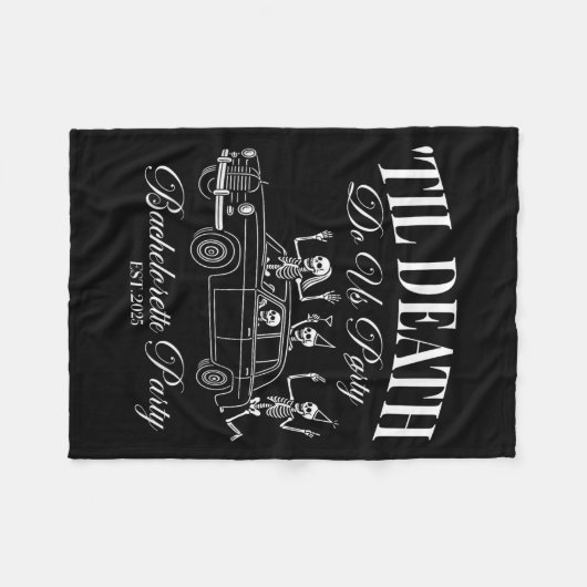 Tot de dood ons scheidt Retro Halloween Bruidsmeis Fleece Deken (Voorkant (Horizontaal))