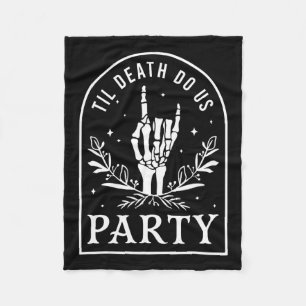 Tot de dood ons scheidt Retro Halloween Bruidsmeis Fleece Deken