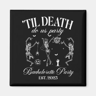 Tot de dood ons scheidt Retro Halloween Bruidsmeis Magneet