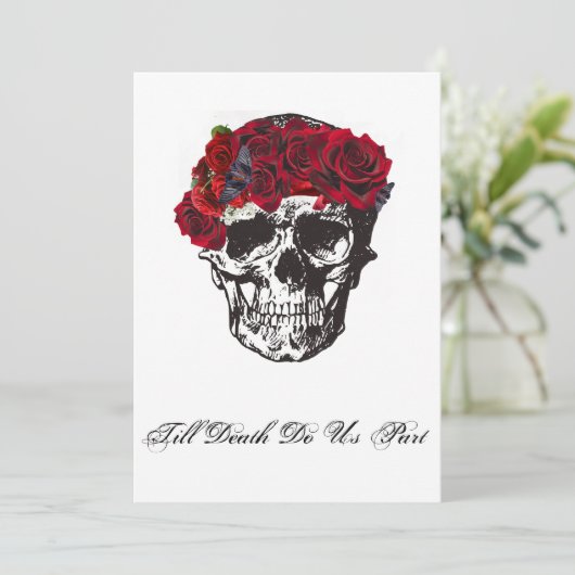 Tot de dood ons scheidt Rode Roos Kaart (Staand voorkant)