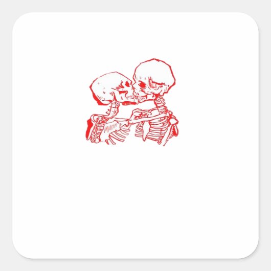 Tot de dood ons scheidt (Rood transparant) Vierkante Sticker (Voorkant)