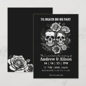Tot de dood ons scheidt schedel koppelrozen save the date (Voorkant / Achterkant)