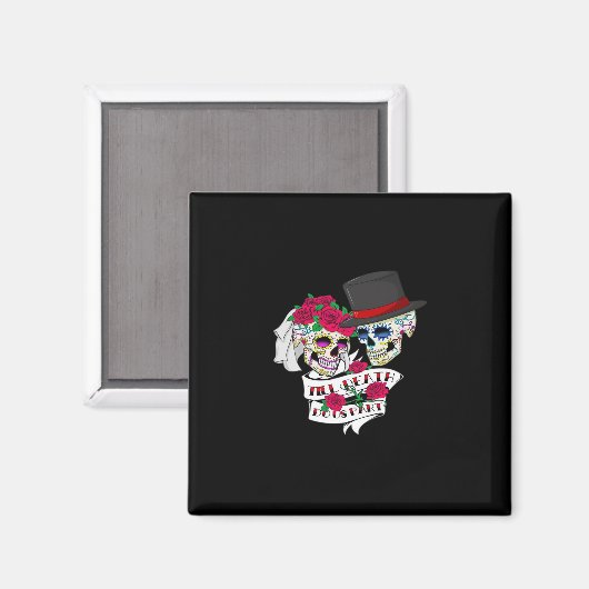 Tot de dood ons scheidt Schedel Magneet (Voorkant / Achterkant)