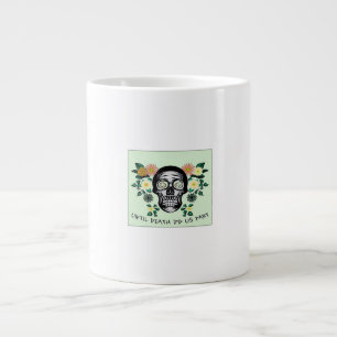 Tot de dood ons scheidt, schedel met klassieke blo grote koffiekop