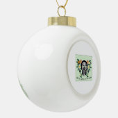 Tot de dood ons scheidt, schedel met klassieke blo keramische bal ornament (Links)
