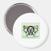 Tot de dood ons scheidt, schedel met klassieke blo magneet (Voorkant / Achterkant)