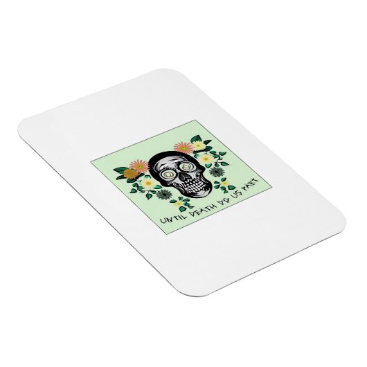 Tot de dood ons scheidt, schedel met klassieke blo magneet (Rechterzijde)