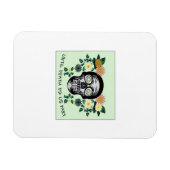 Tot de dood ons scheidt, schedel met klassieke blo magneet (Horizontaal)