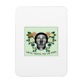 Tot de dood ons scheidt, schedel met klassieke blo magneet (Verticaal)