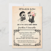 Tot de dood ons scheidt schedels koppels bruiloft kaart (Voorkant)