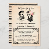 Tot de dood ons scheidt schedels koppels bruiloft kaart (Voorkant / Achterkant)