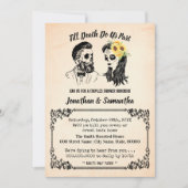 Tot de dood ons scheidt schedels koppels bruiloft kaart (Voorkant)