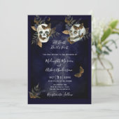 Tot de dood ons scheidt Schedels Vlinders Marinebl Kaart (Staand voorkant)