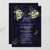 Tot de dood ons scheidt Schedels Vlinders Marinebl Kaart (Voorkant / Achterkant)