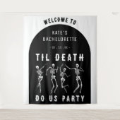 Tot de dood ons scheidt Skelet Bachelorette-feest Wandkleed (Voorkant)