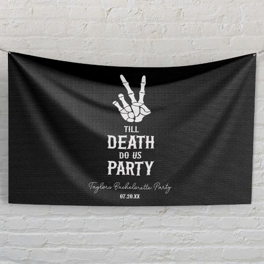 Tot de dood ons scheidt Skelet Bachelorette-feestj Spandoek