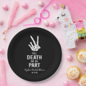 Tot de Dood Ons Scheidt Skelet Bruidsfeest Papieren Bordje (Feest)