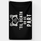 Tot de dood ons scheidt Skelet Bruiloft Persoonlij Spandoek (Verticaal)