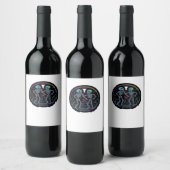 Tot de Dood Ons Scheidt Skelet Dansfeest Klassieke Wijn Etiket (Flessen)