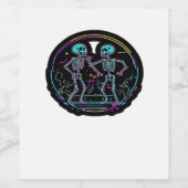 Tot de Dood Ons Scheidt Skelet Dansfeest Klassieke Wijn Etiket (Enkel label)